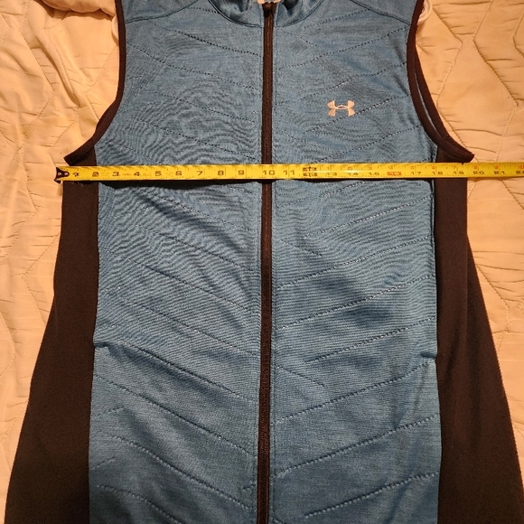 Men's Medium Under Armour Blue ColdGear Zipdown Vest ...M - Picture 3 of 6